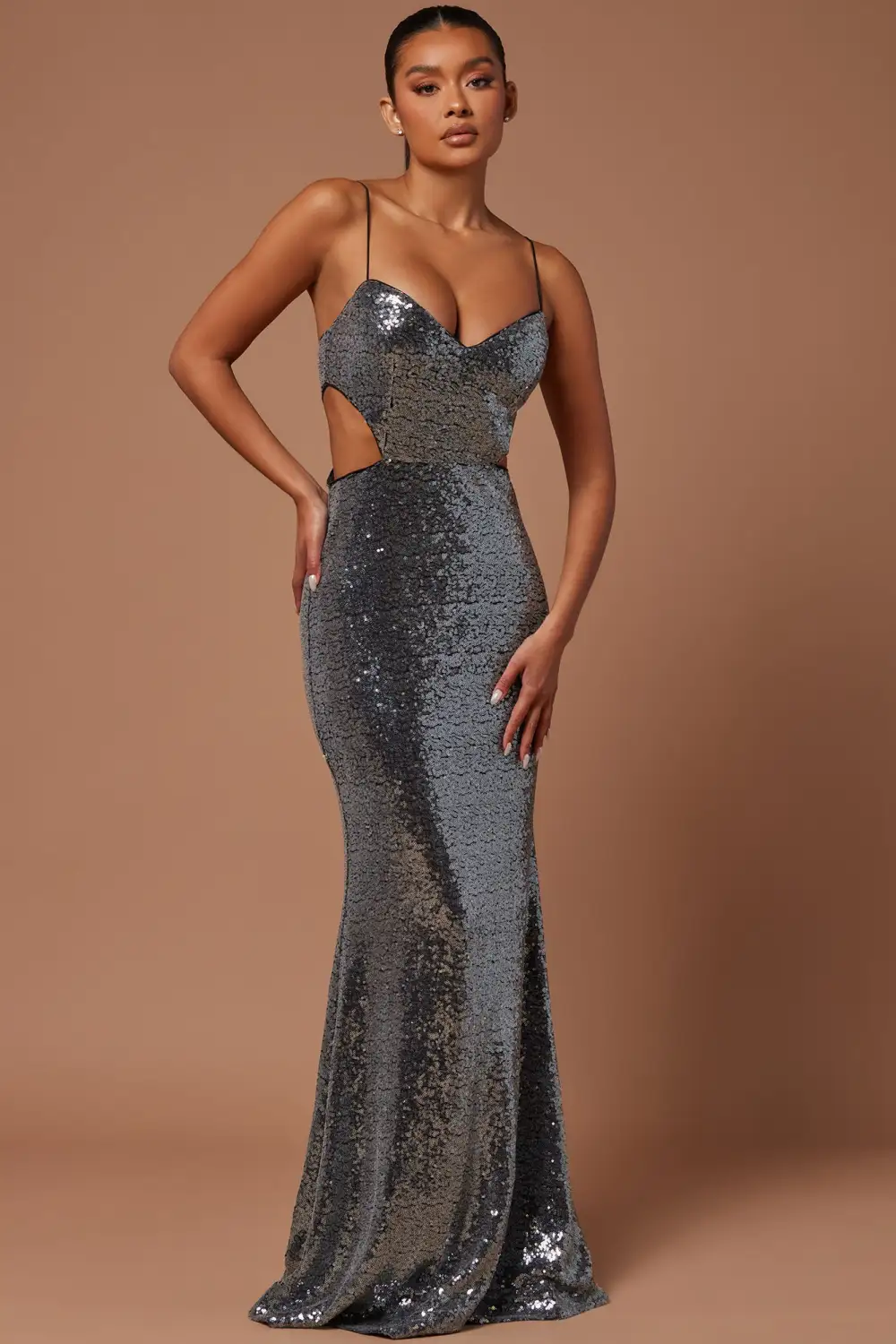 Winnie Sequin Gown - Silver