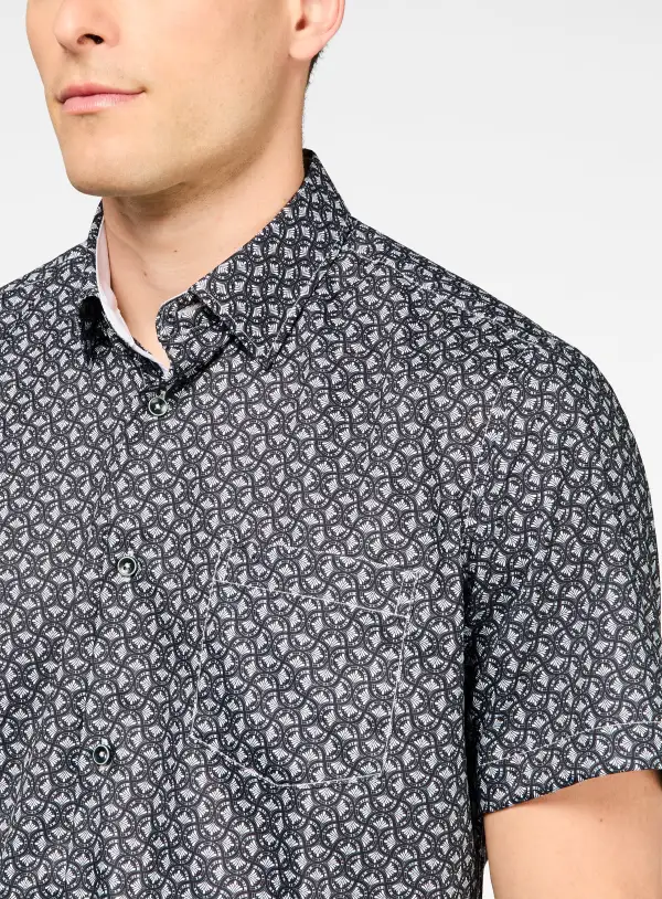 Mosaic Print Short Sleeve Shirt