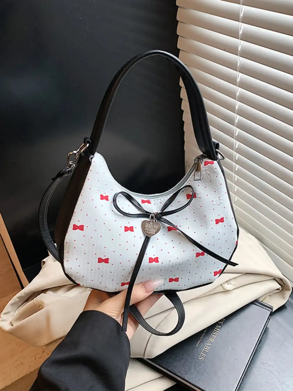 Bow Accent Shoulder Bag