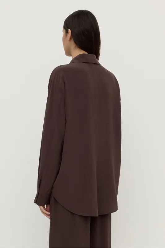 Ganache Silk Long Sleeve Shirt