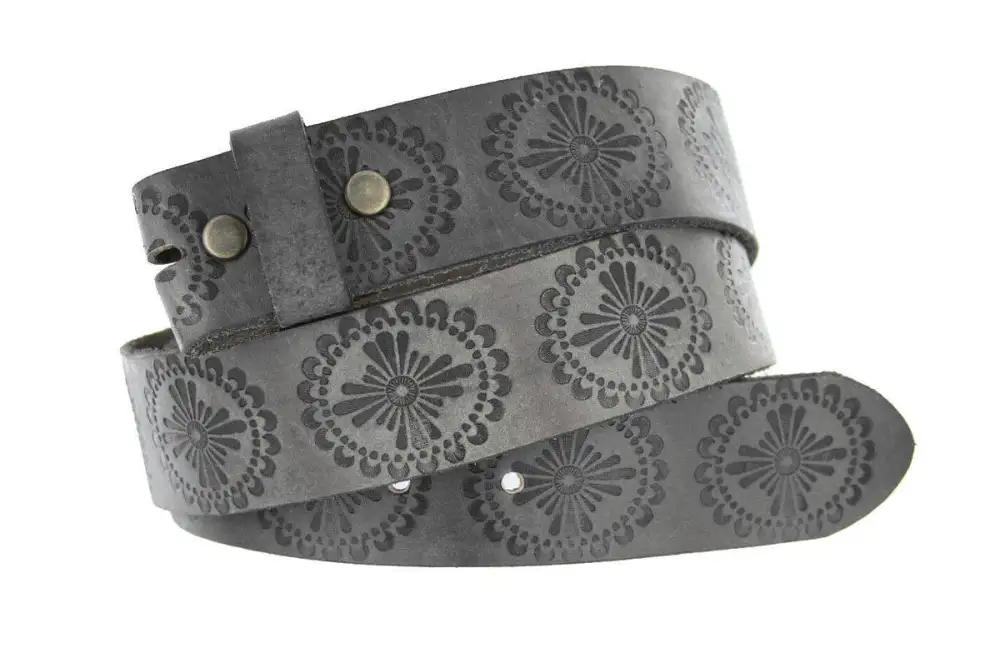 Basketweave Tooled Belt Strap