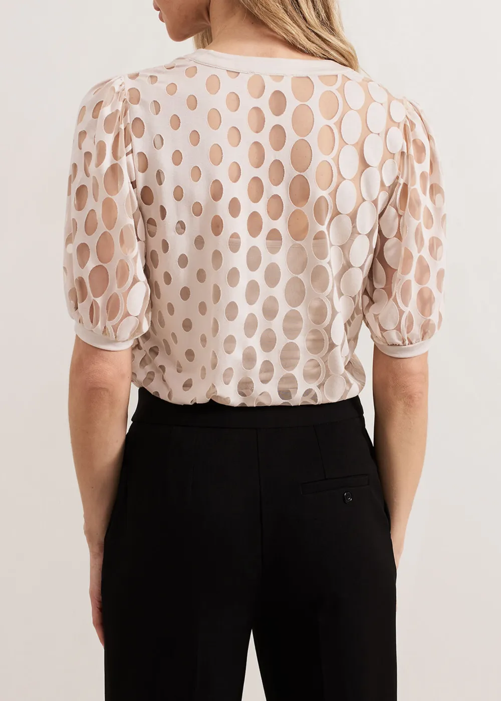 Designer Geometric Semi-Transparent Top For Women