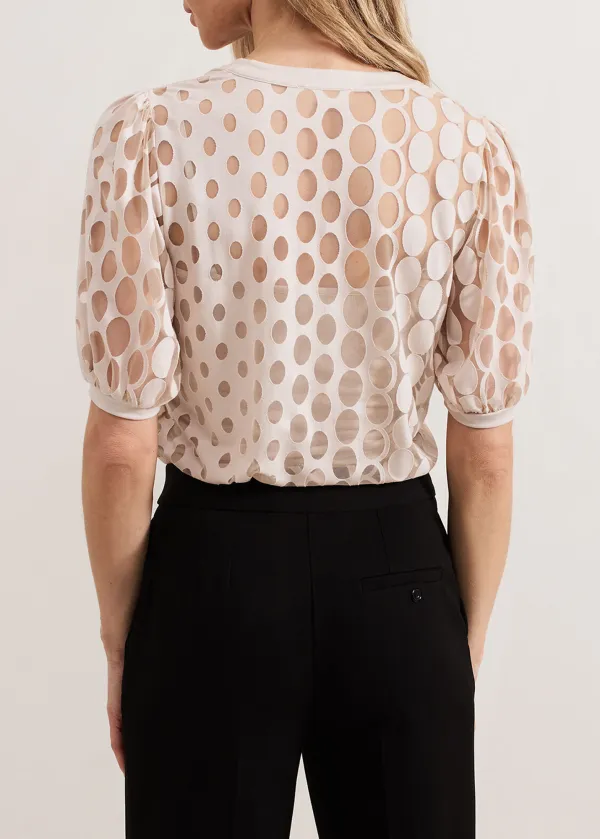 Designer Geometric Semi-Transparent Top For Women