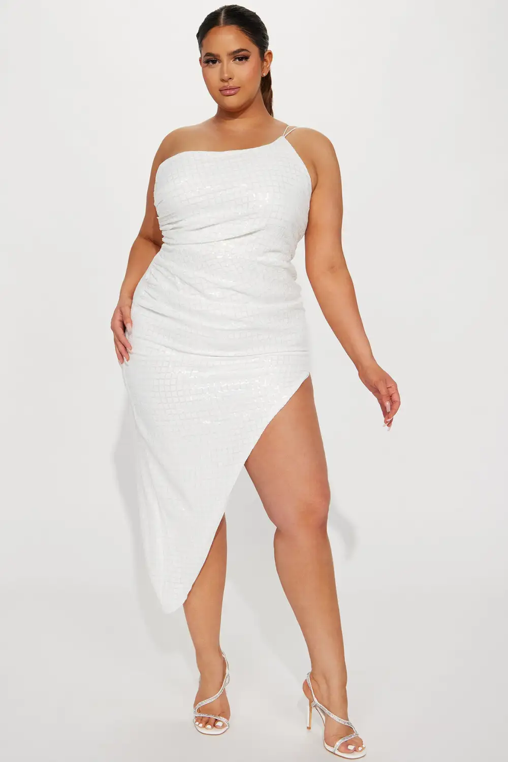 Samba Street One Shoulder Midi Dress - White