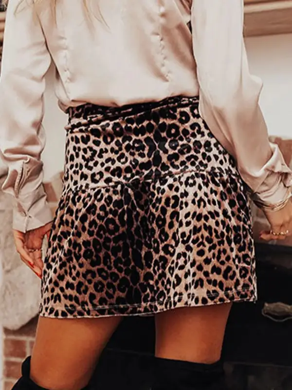 Classic Ruffle Trim Printed Detail Skirt