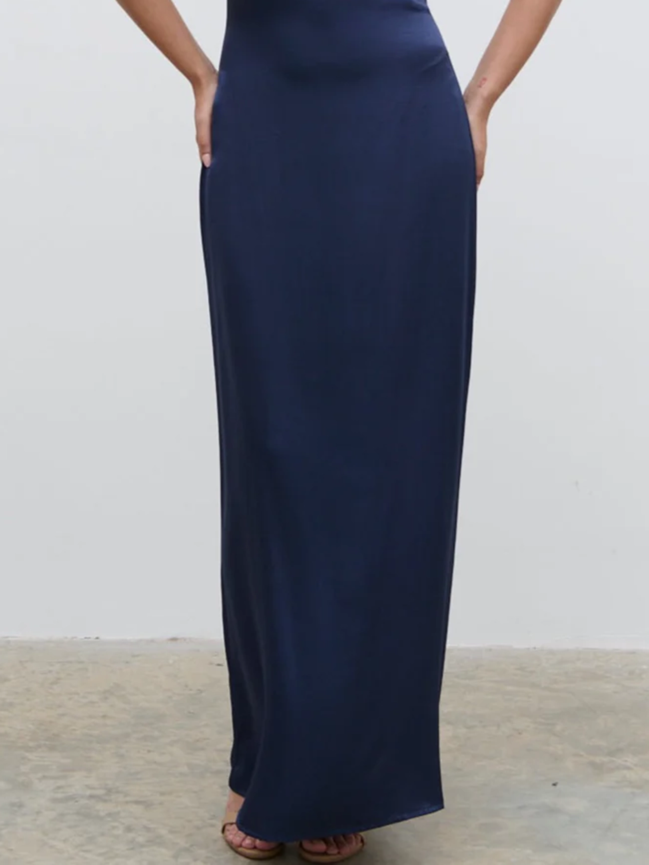 Lace Trim Halter Maxi Dress