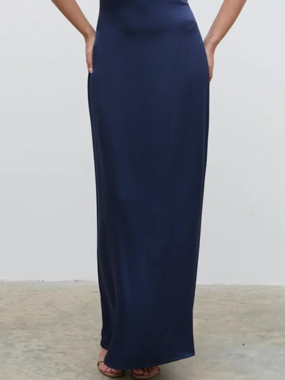 Lace Trim Halter Maxi Dress