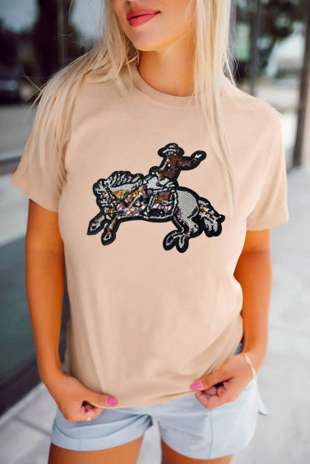 Sequin Rodeo Graphic Crewneck Tee