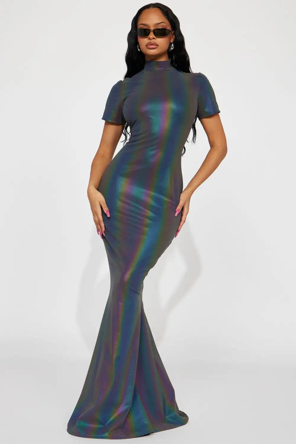 Irresistible Reflective Maxi Dress - Charcoal