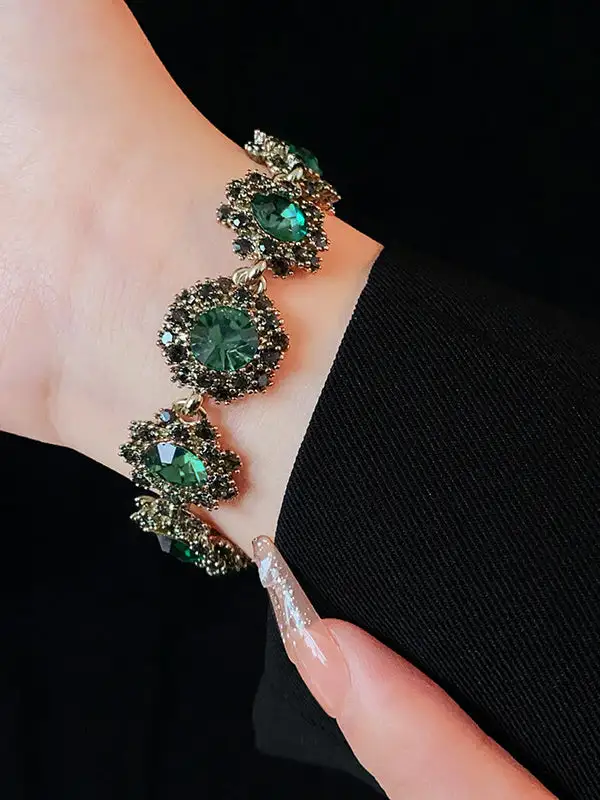 Rhinestone Geometric Alloy Vintage Bracelet