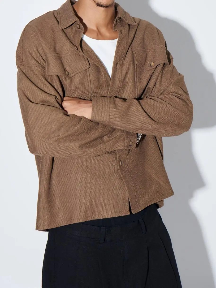 Casual Soft  And Comfortable Khaki Shirt