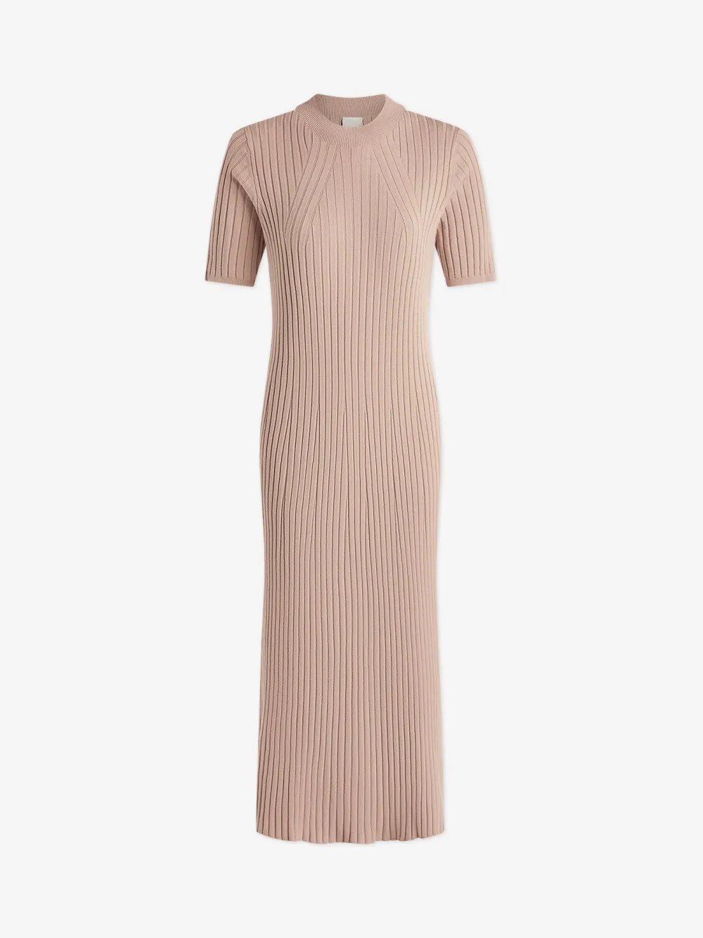 Crew Neck Rib Knit Maxi Dress