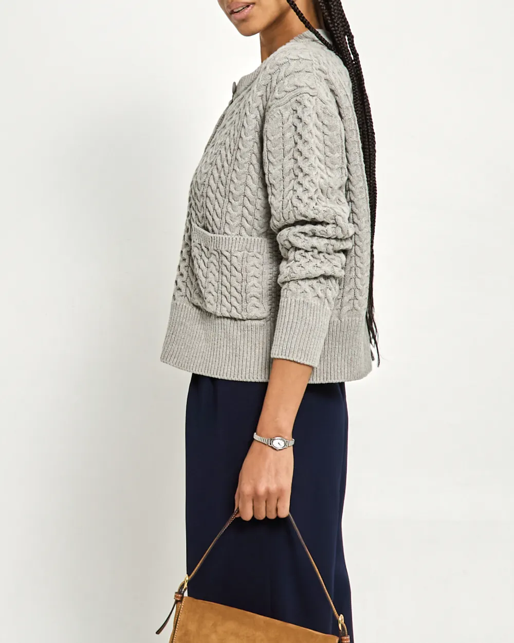 Cable Knit Button Cardigan