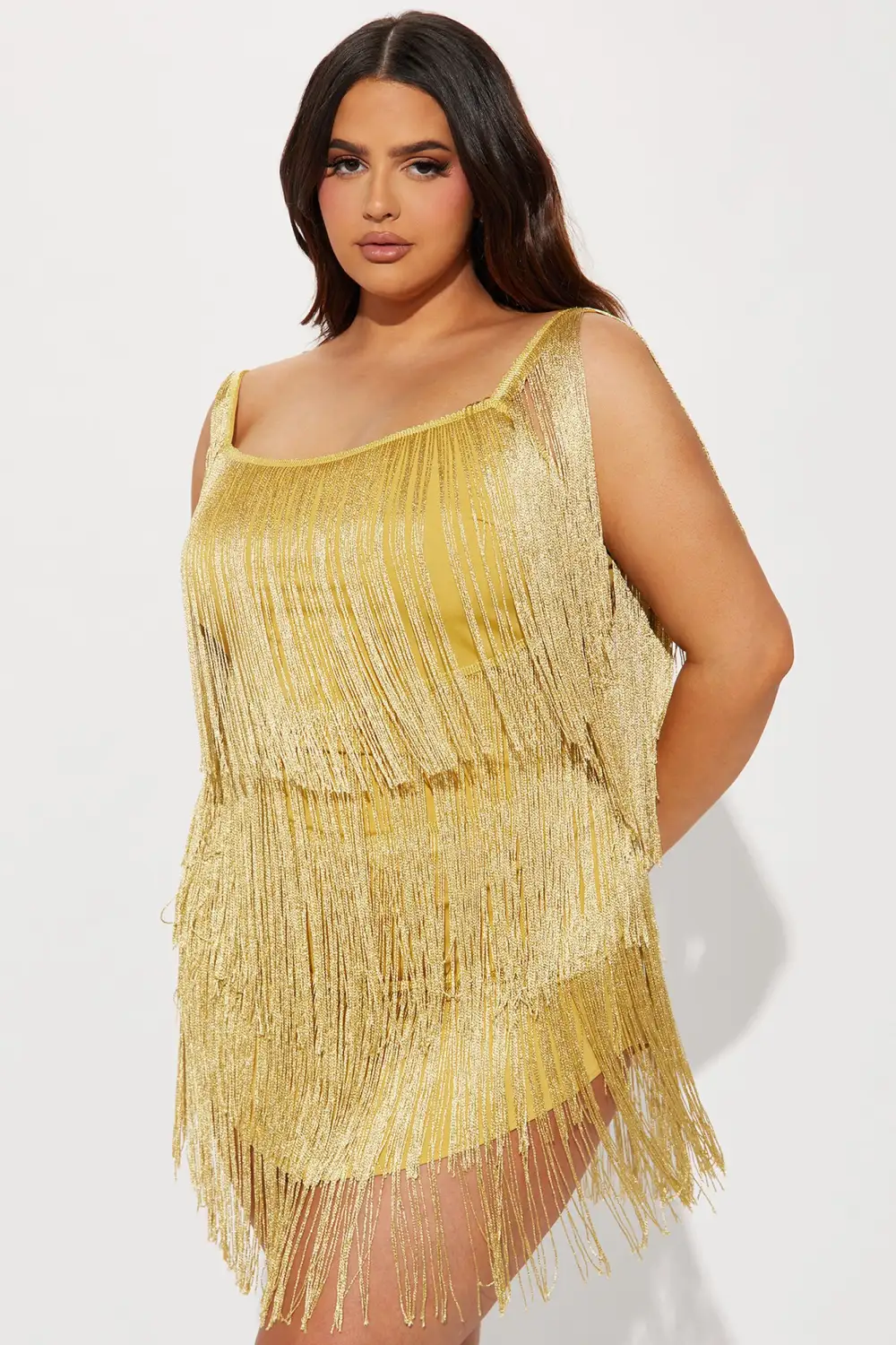 Shake It Up Mini Dress - Gold