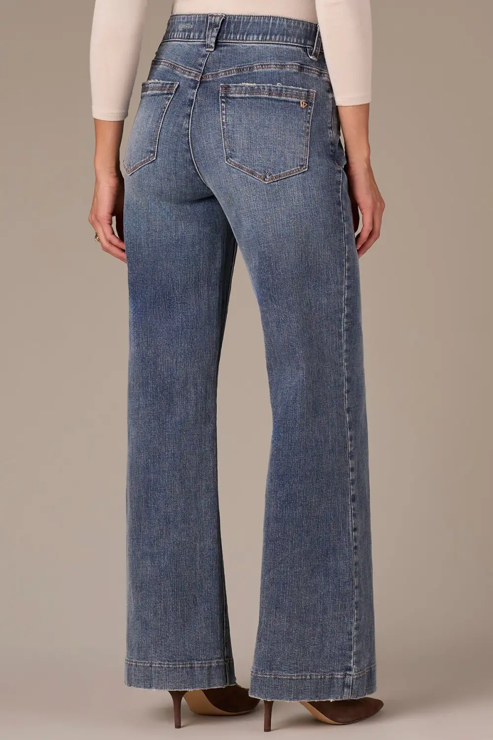 Clean Look Petite High Rise Wide Leg Jeans