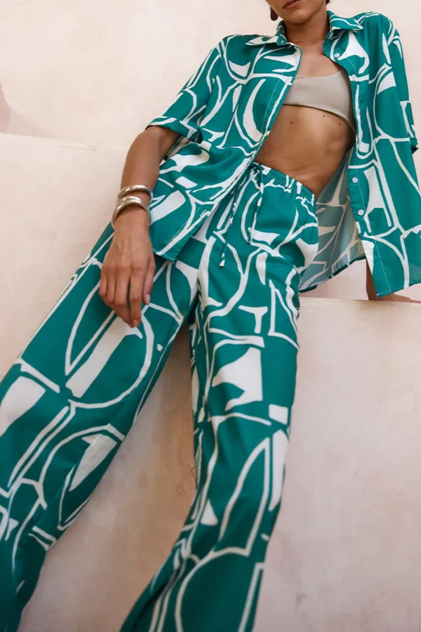 Green Comfortable Mopping Pants