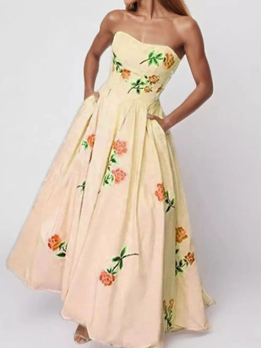 Comfort Fit Floral Printed Maxi Dress