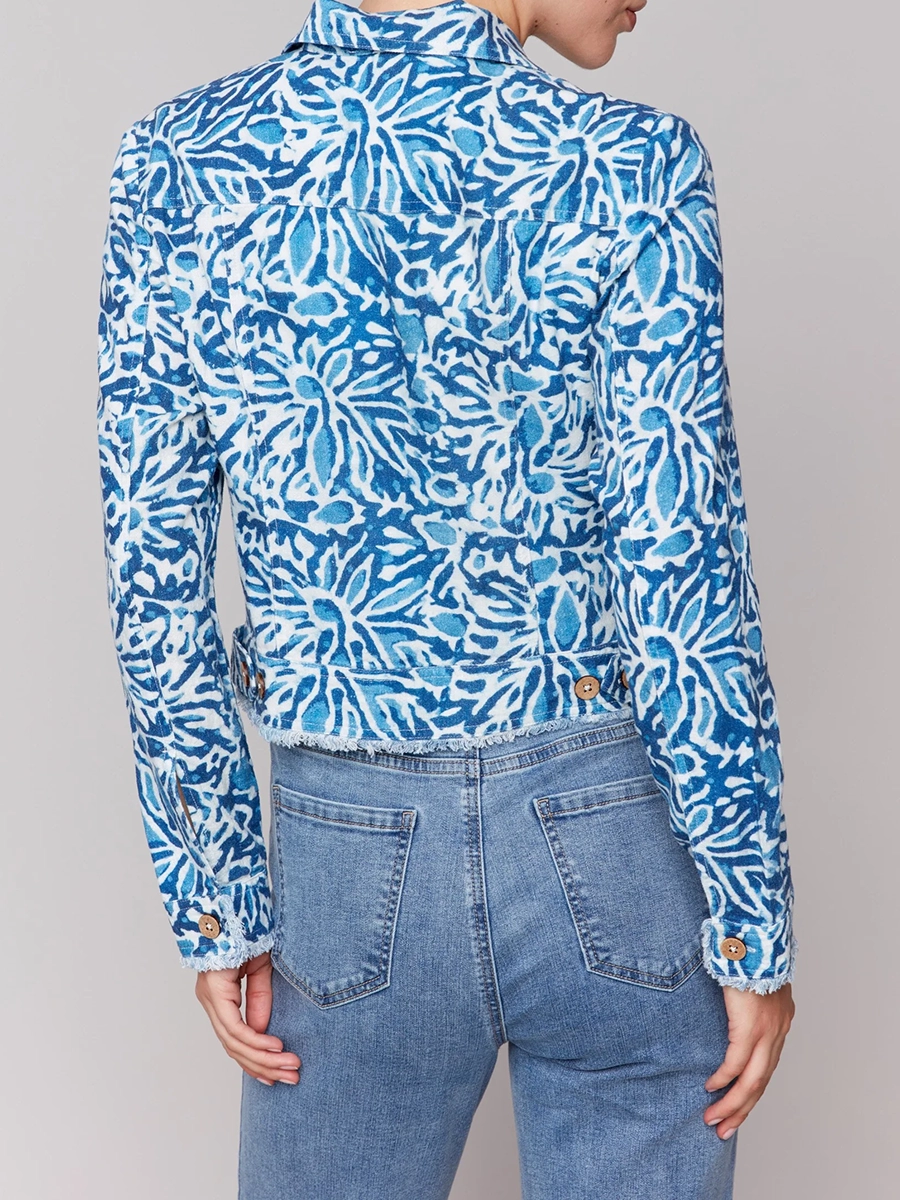 Women's Linen Jacket With Artistic Design