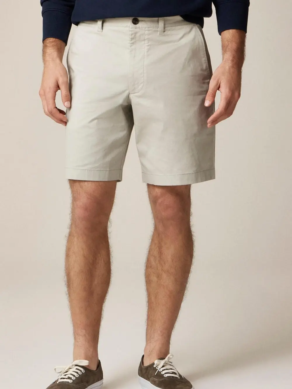 Light Gray Twill Fabric Shorts