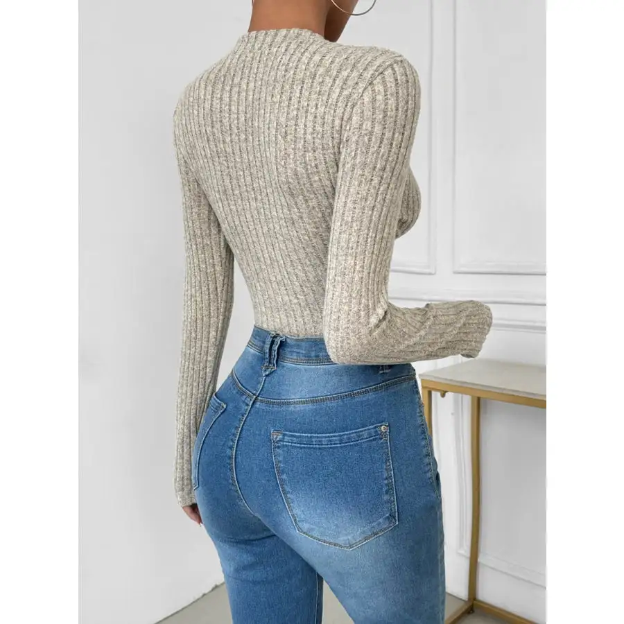 V Neck Long Sleeve Bodysuit Apparel