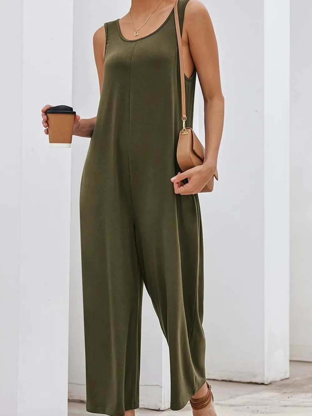 Streetwise Wide Leg Sleeveless Jumpsuit