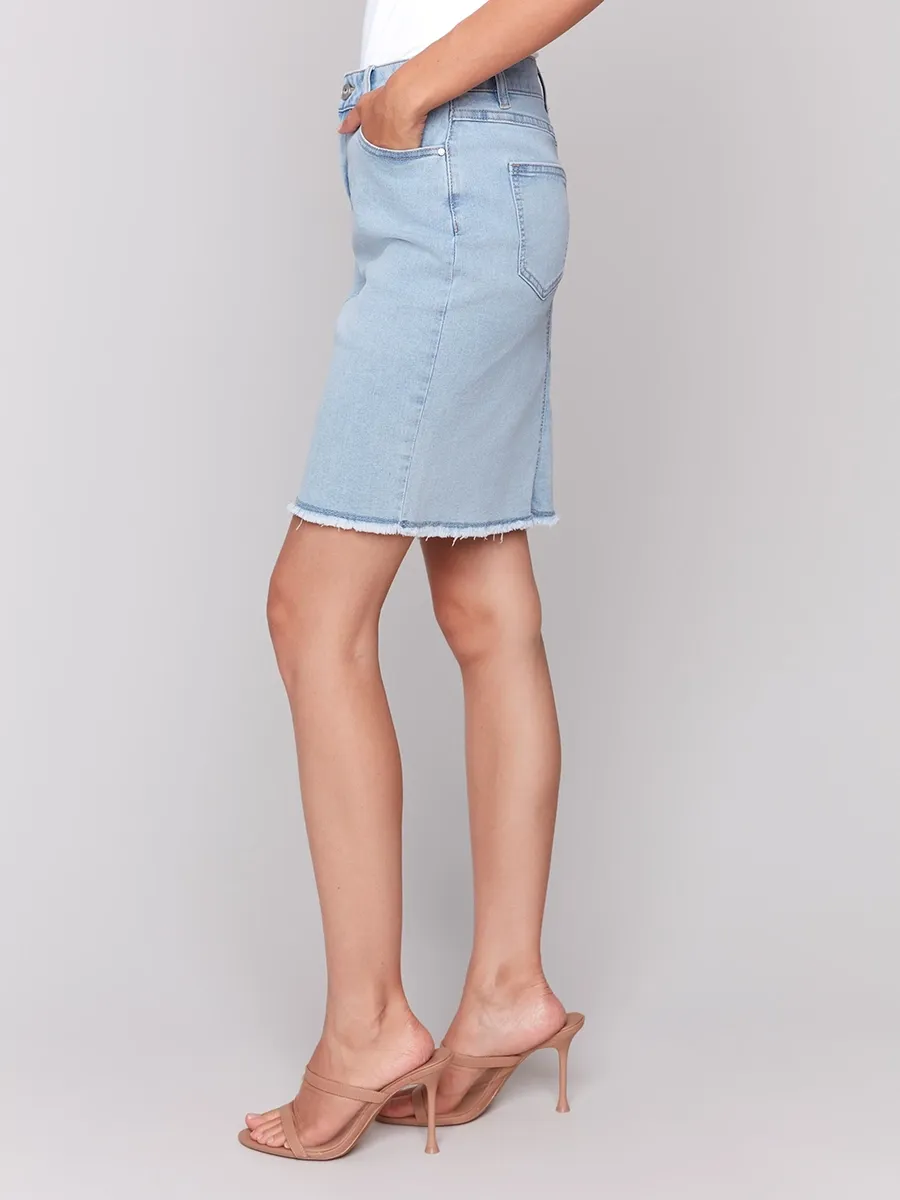 Stretch Slim Fit Basic Denim Skirt
