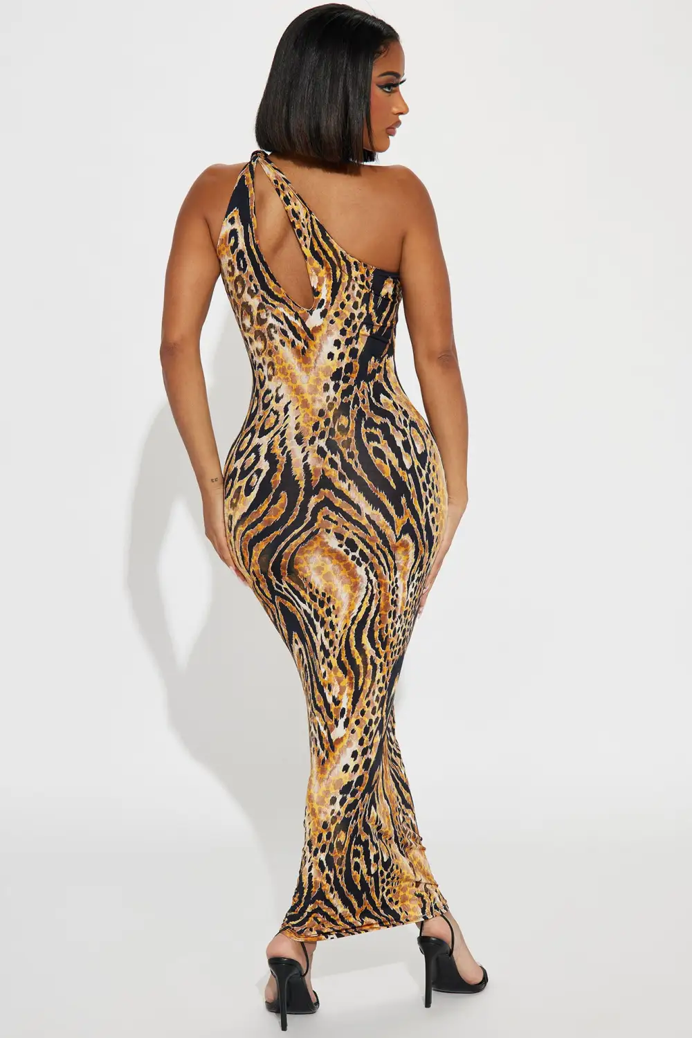 Running Wild Cut Out Maxi Dress - Black/Gold