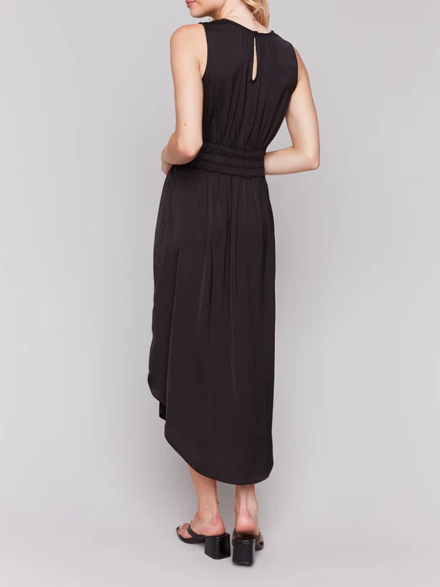 Elegant Satin Dress With Slim Waist
