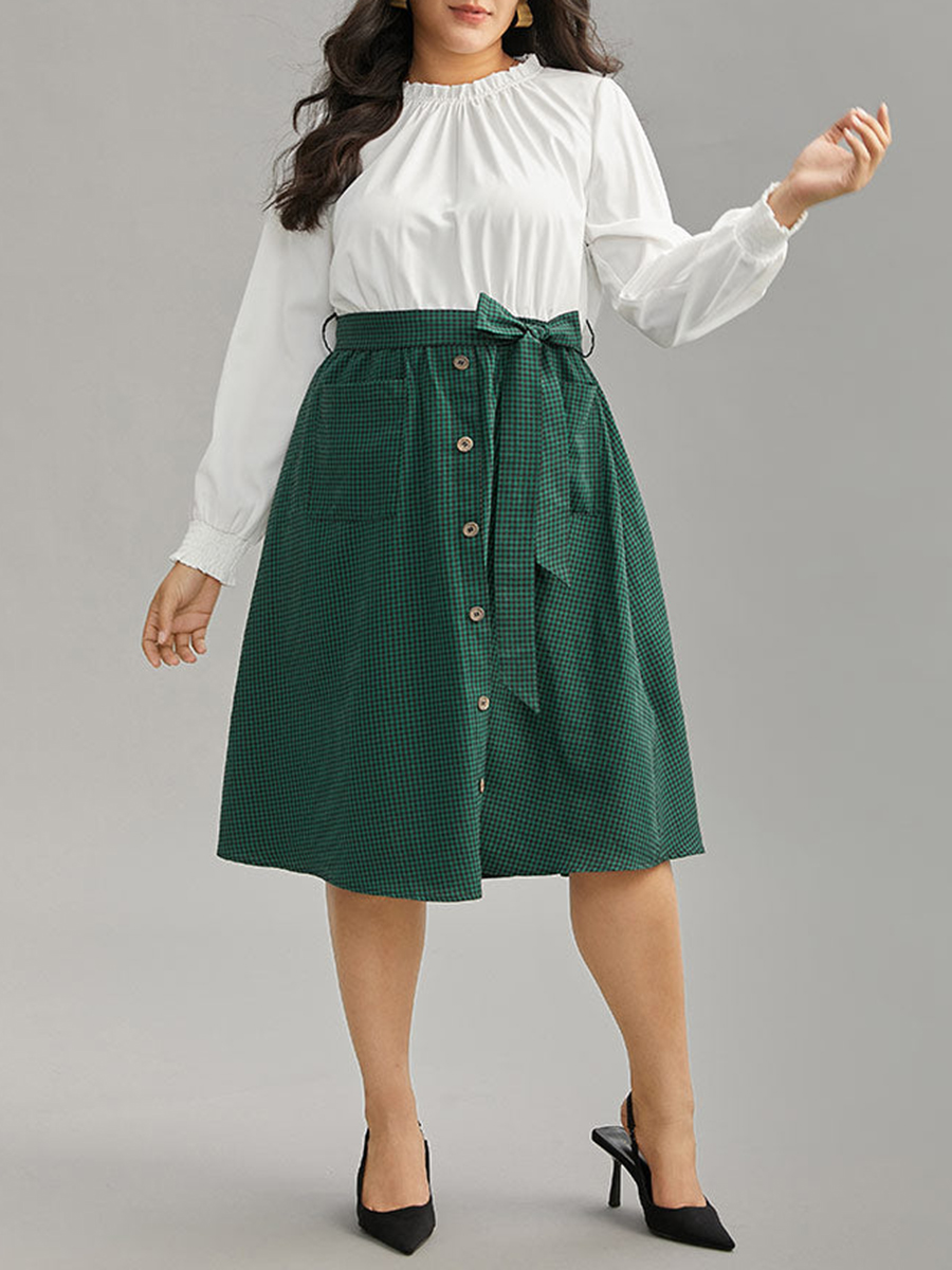 Elegant high-class waistline shirtdress