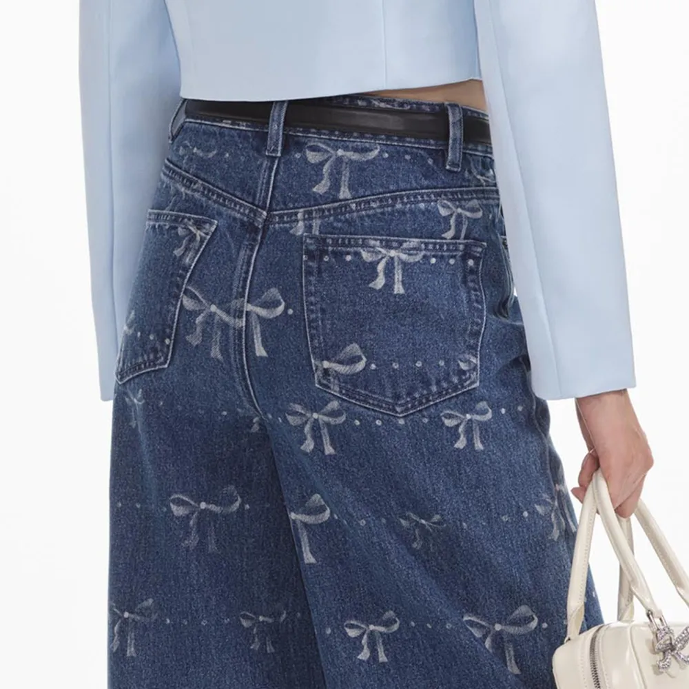 Bow Print Jeans