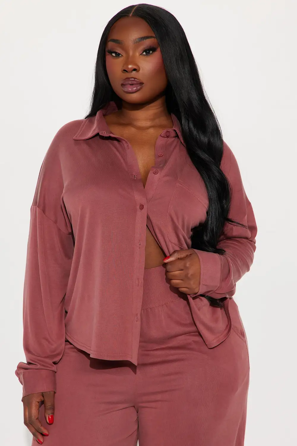 Taylor Super Soft Pant Set - Marsala