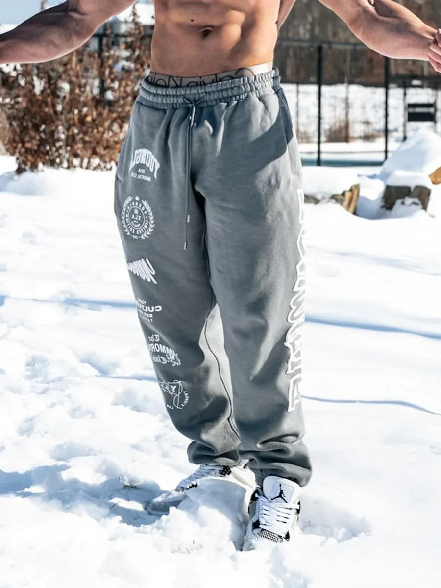 Men's letter print jogging pants