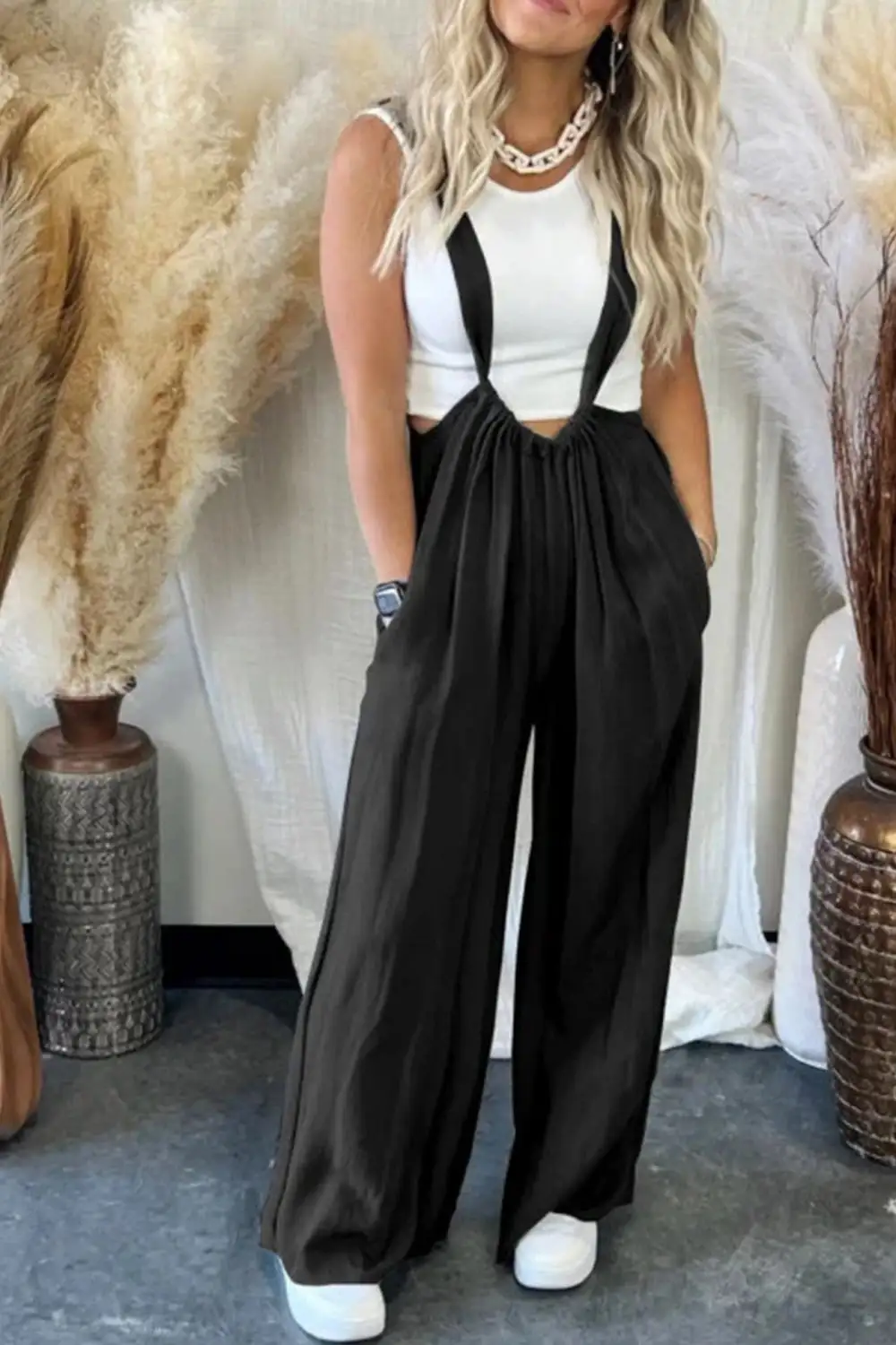 Cotton Linen Relaxed Overalls