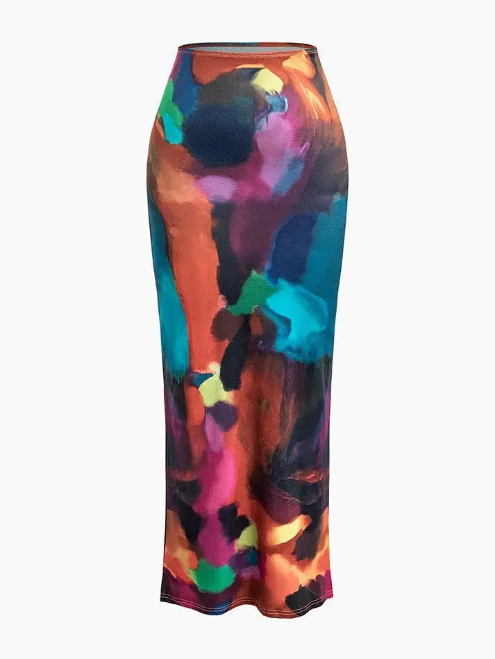 Tie-Dye Maxi Skirt
