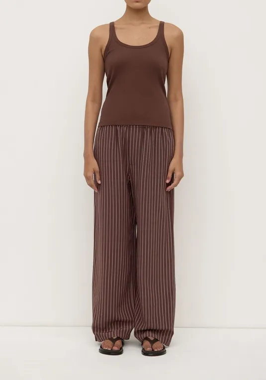 Espresso Ribbed Scoop-Neck  Vest