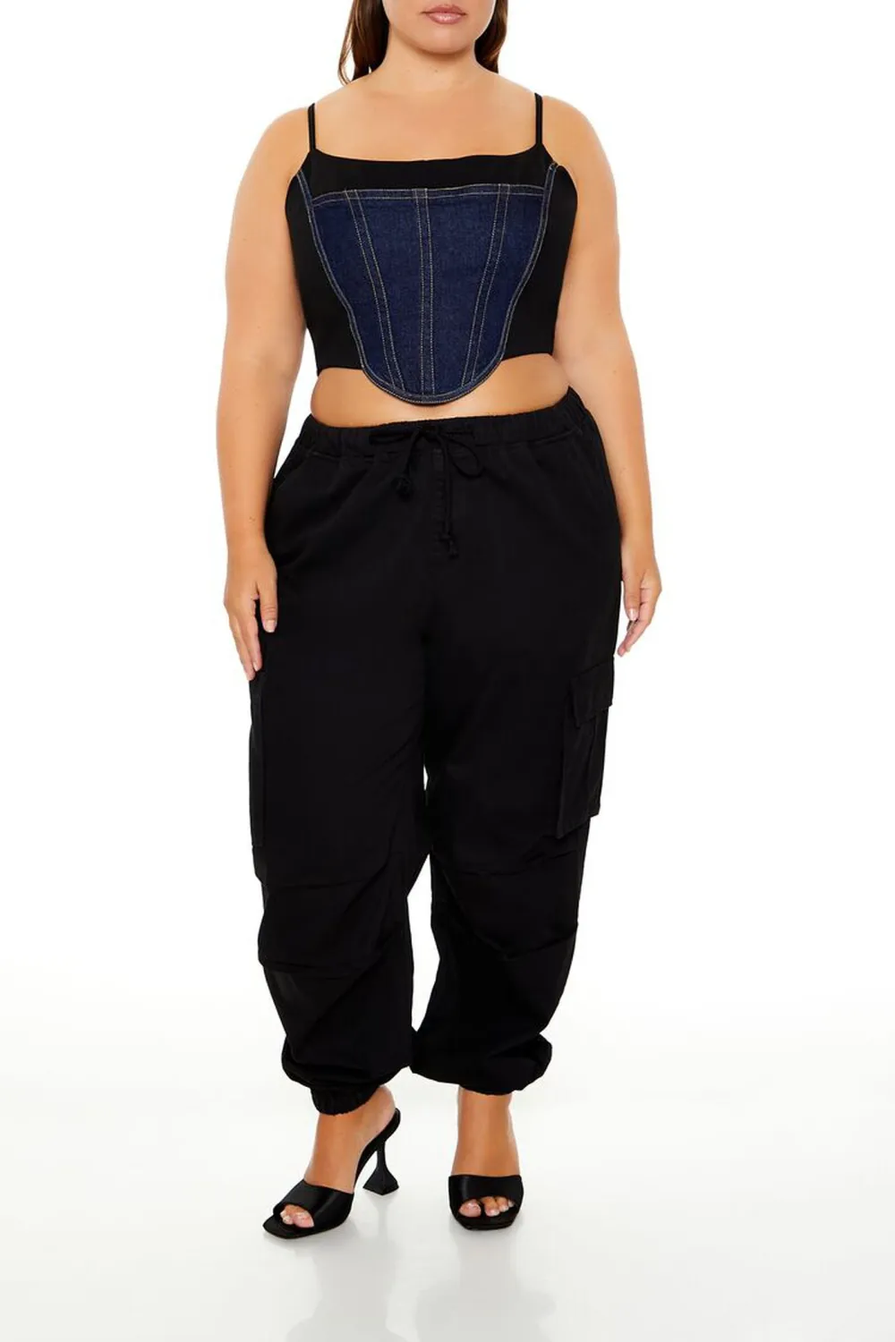 Plus Size High-Rise Cargo Joggers