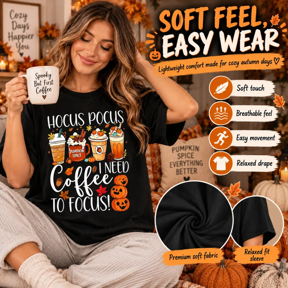 Halloween Milk Tea Print Round Neck Short Sleeve T-Shirt