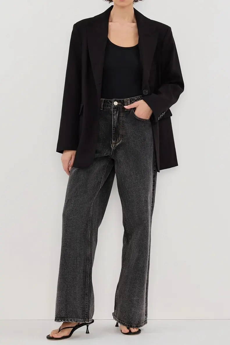 BLACK OVERSIZED BOYFRIEND BLAZER