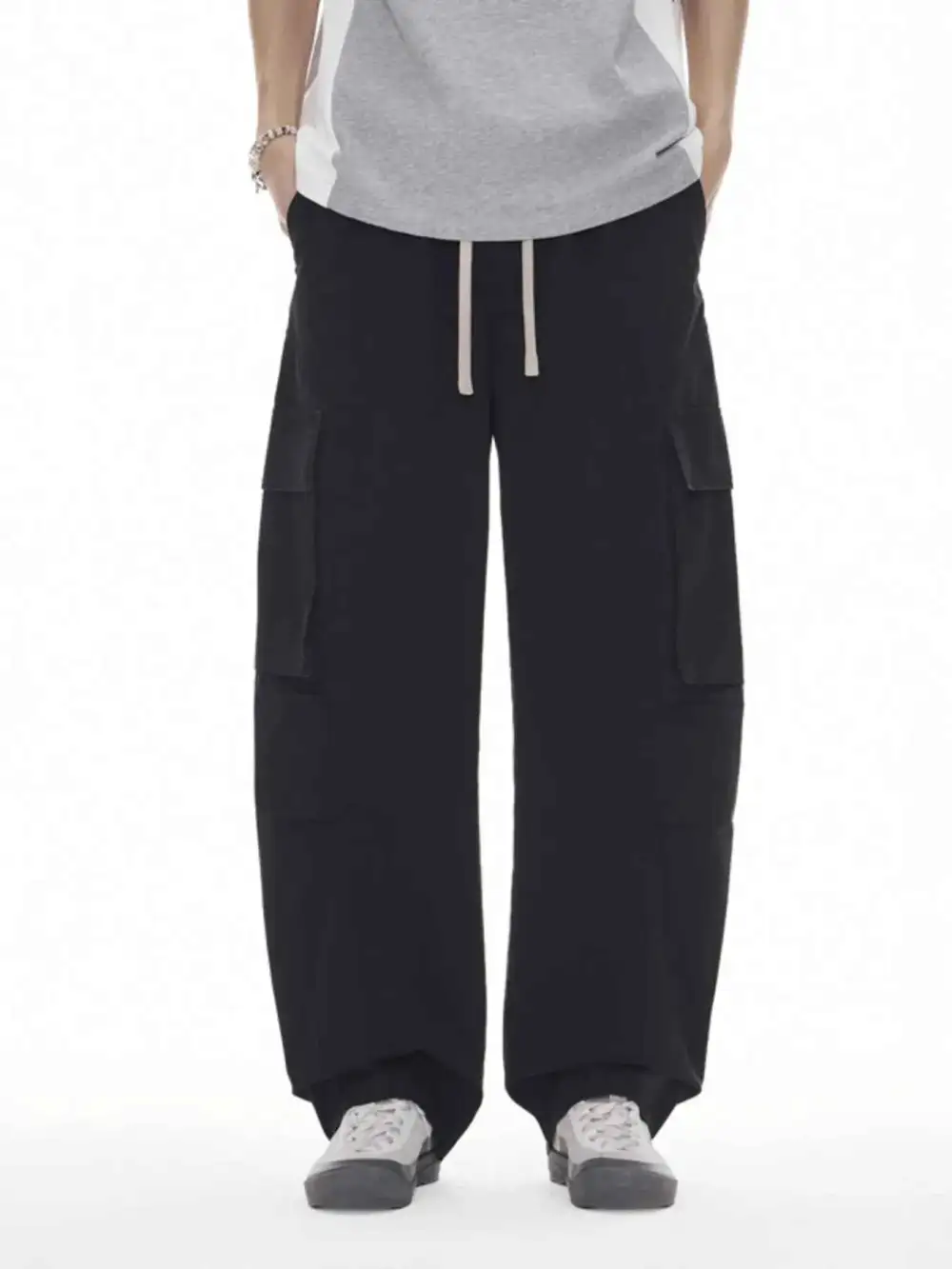 Wide Leg Cargo Drawstring Pants