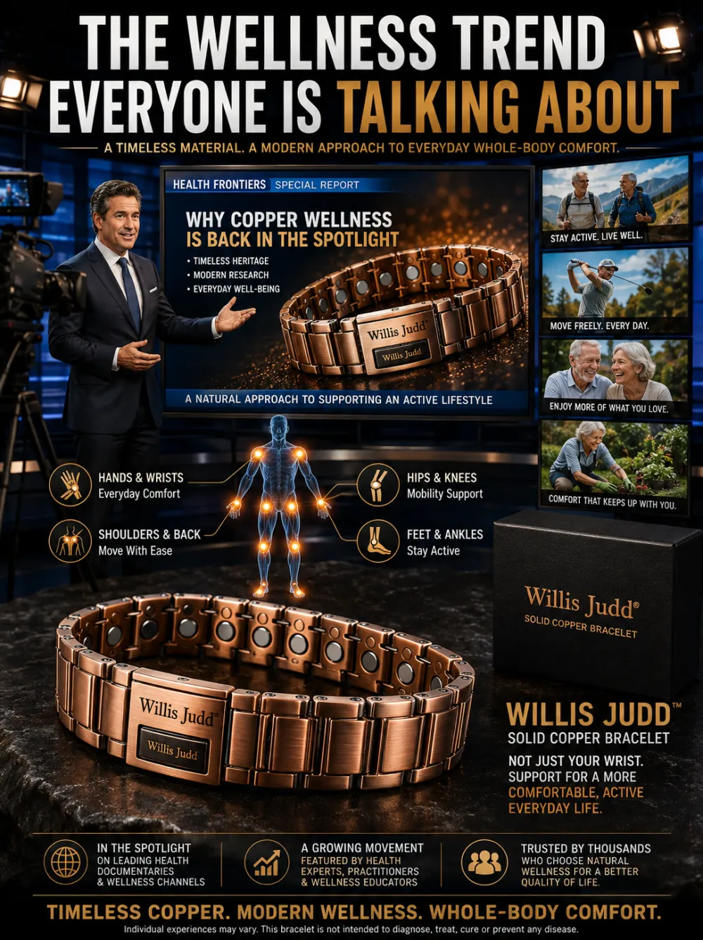 Copper magnetic bracelet