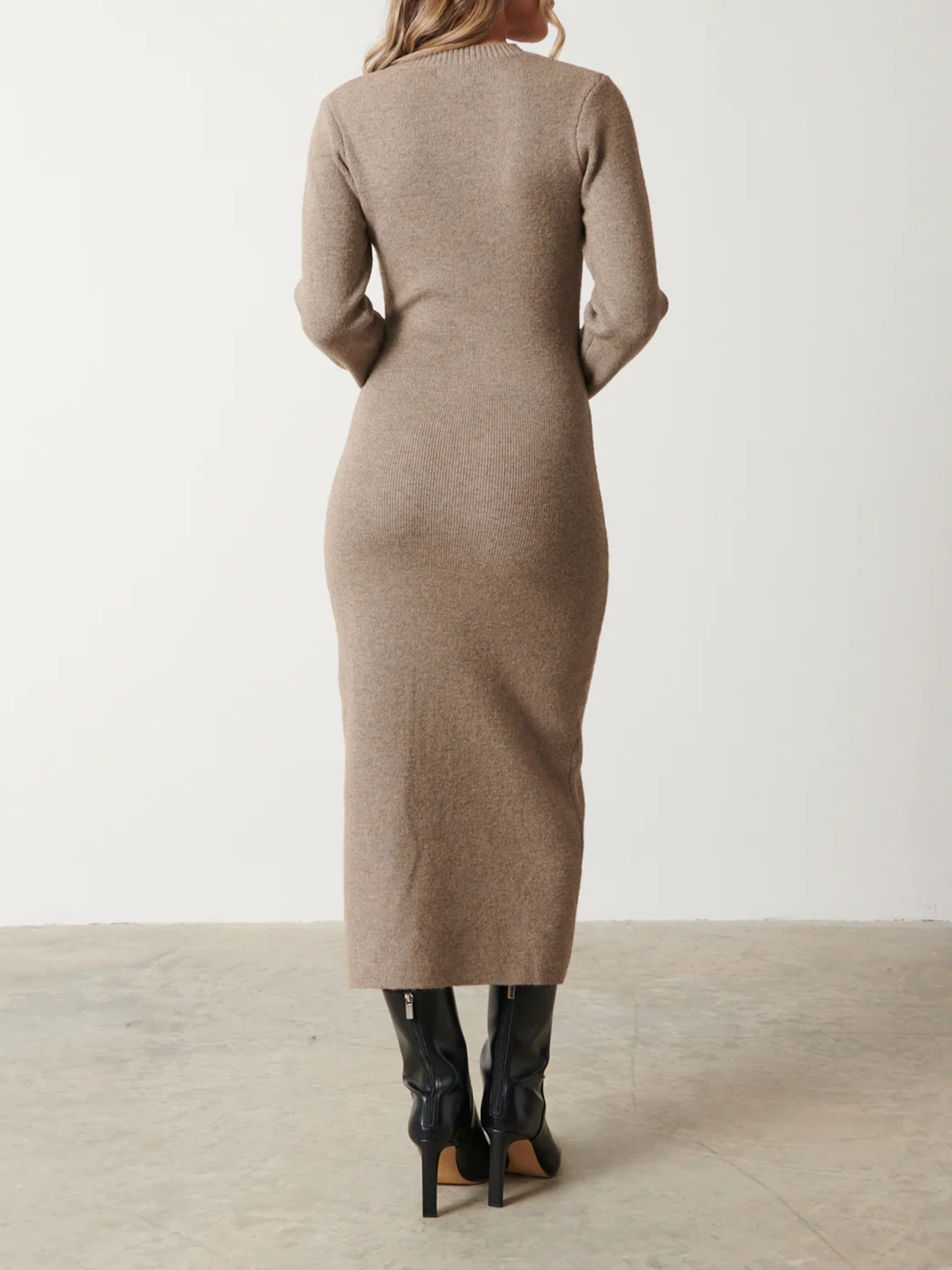 Cut Out Knit Midi Dress