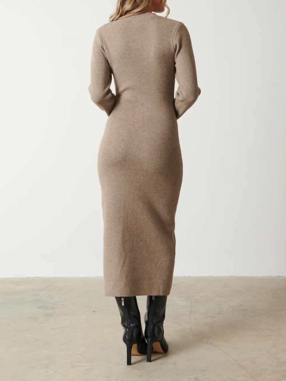 Cut Out Knit Midi Dress
