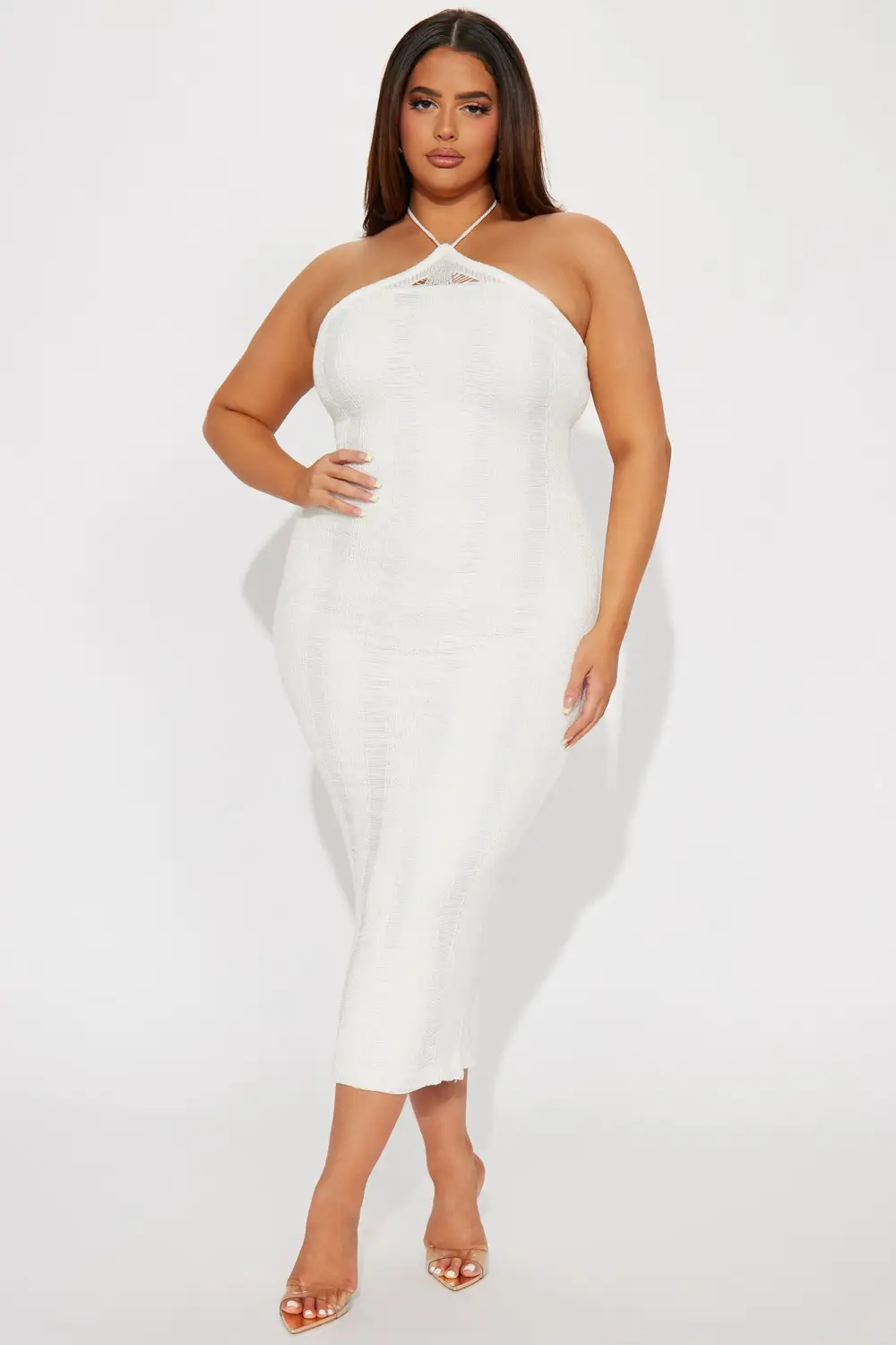 Demi Crochet Maxi Dress - White