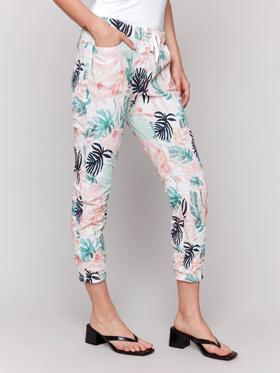 Slim Elastic Waist Casual Trousers