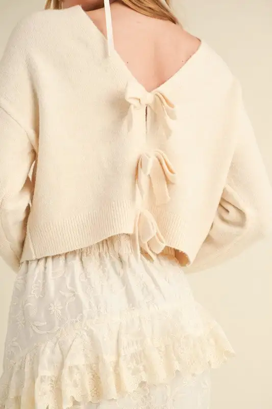 Bowtied Knit Elegance Sweater