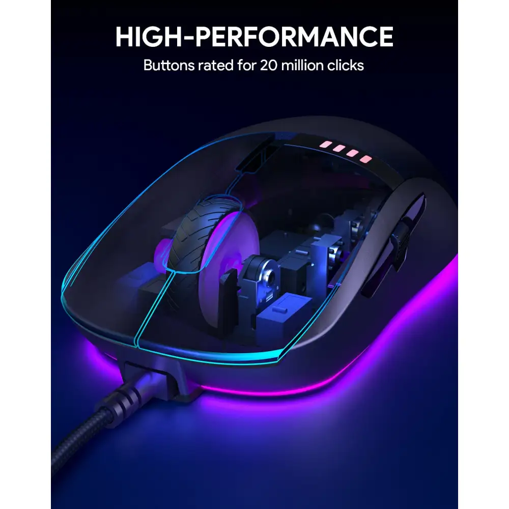 Aukey GM-F4 Gaming Mouse With RGB Lighting Effects