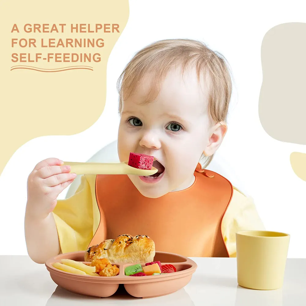 (Store Closing Sale) 12-piece silicone baby feeding set