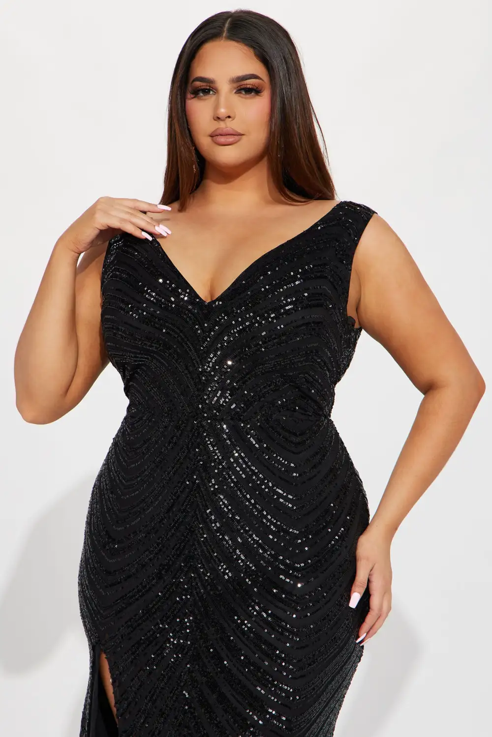 Noelle Sequin Gown - Black