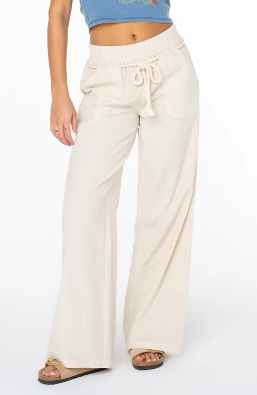 Relaxed Rib Waist Pull On Pants