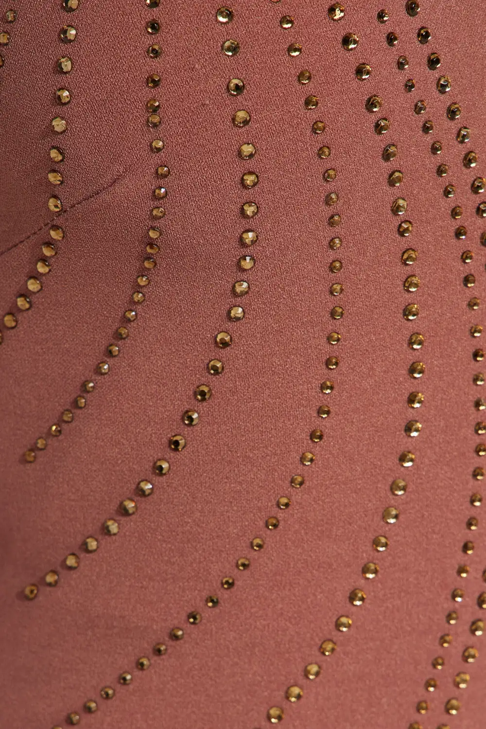 Stella Rhinestone Mini Dress - Mocha